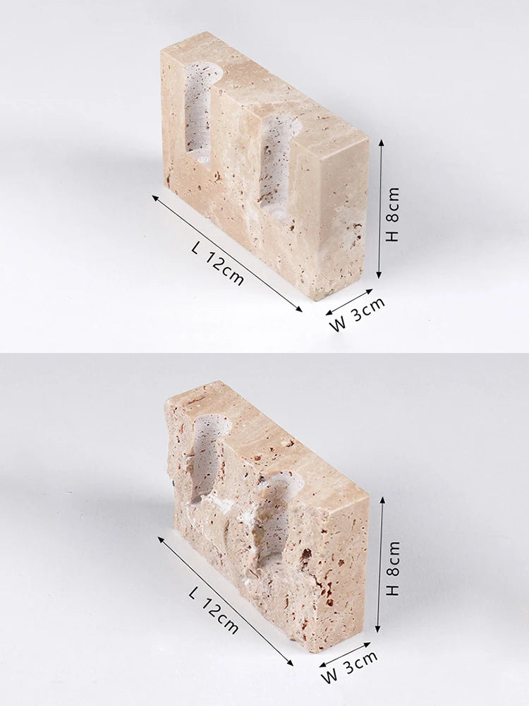 Dimensions of rectangular travertine candlestick holders